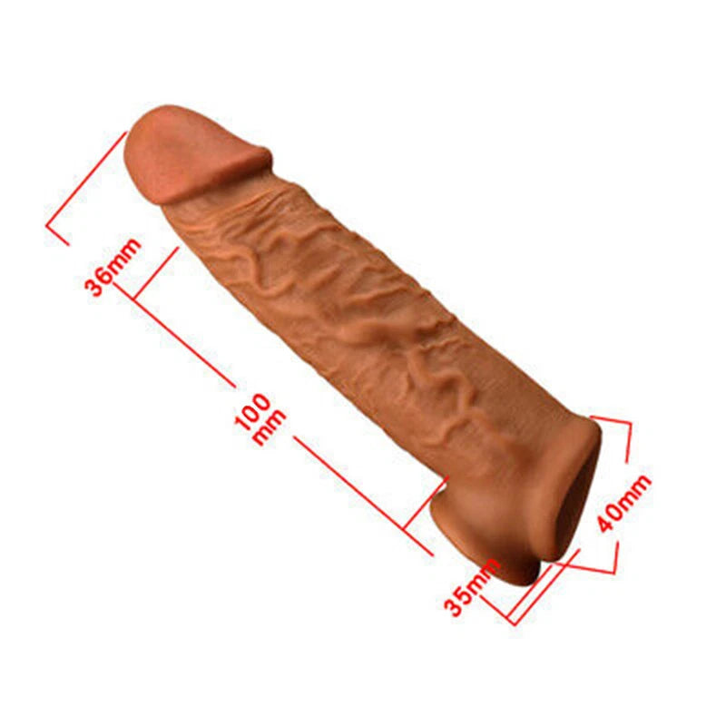 Male-Cock-Girth-Enlarger-Enhancer-Penis-Extension-Extender-Sheath-Sleeve 8-9"