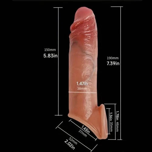 Ultra-Realistic King Size Silicone Extender Sleeve (8-9 Inch)