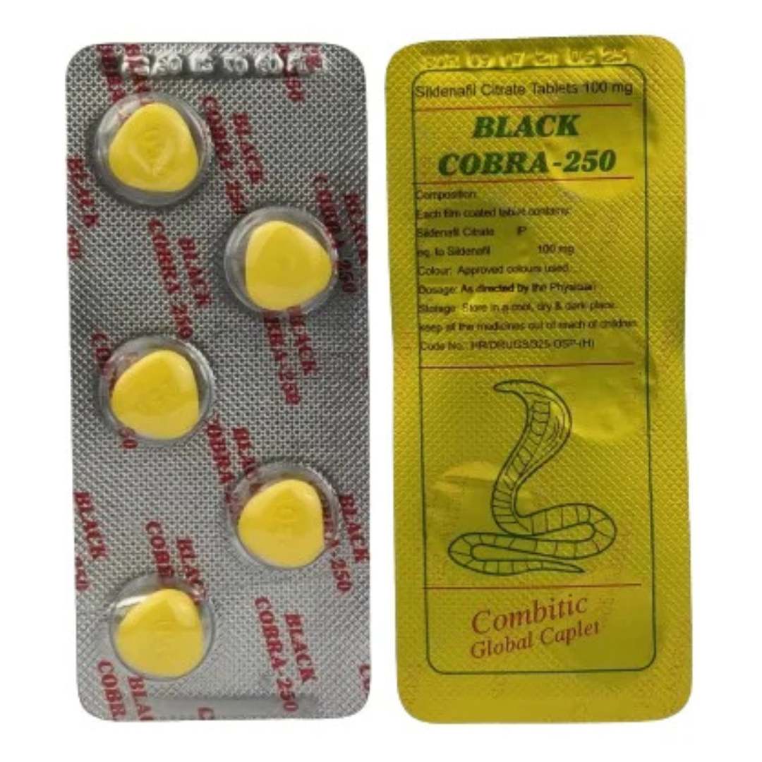 Black Cobra 250 Tablets | Cobra 250mg Sildenafil ED Tablet