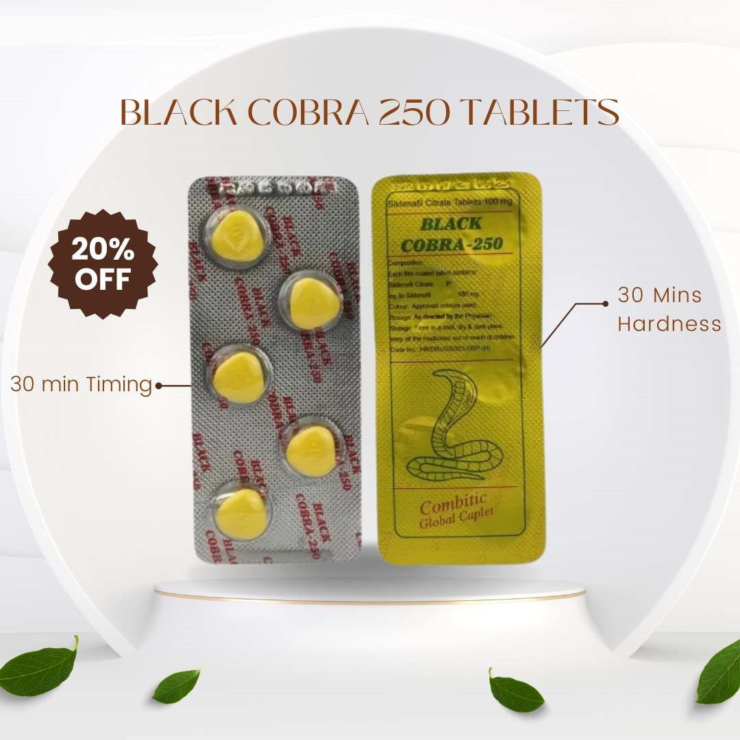 Black Cobra 250 Tablets | Cobra 250mg Sildenafil ED Tablet