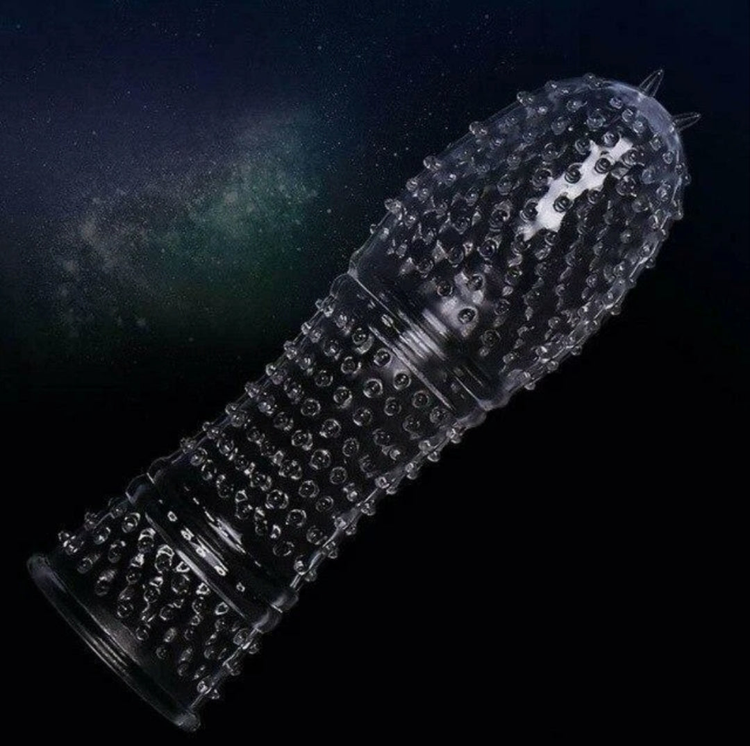 Permanent Penis Sleeve Extender Enlarger Textured Spike Male Reusable Condom
