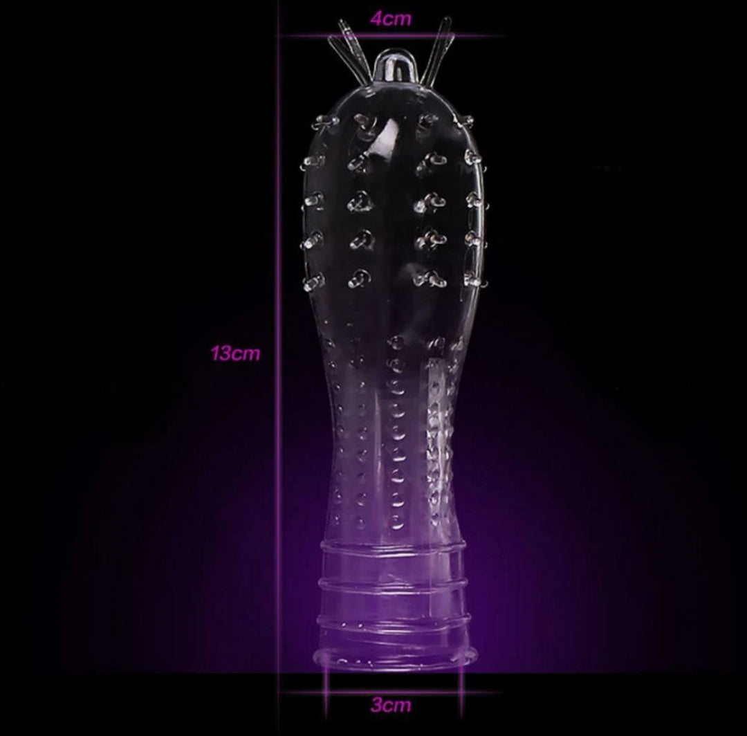 Permanent Penis Sleeve Extender Enlarger Textured Spike Male Reusable Condom