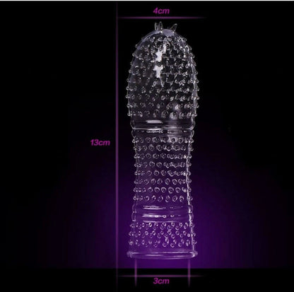 Permanent Penis Sleeve Extender Enlarger Textured Spike Male Reusable Condom