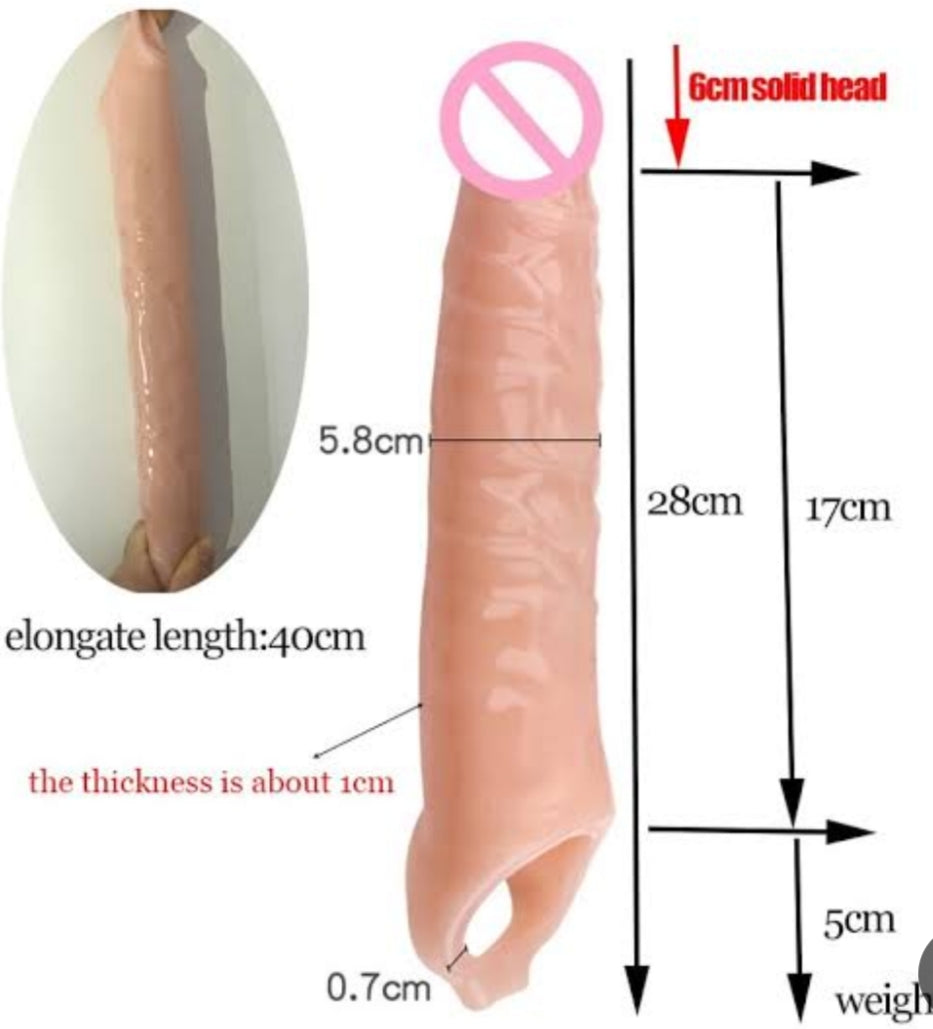 Ultra-Soft Reusable Silicone Extension Sleeve with Texture / Reusable Textured Silicone Enhancer Sleeve for Men