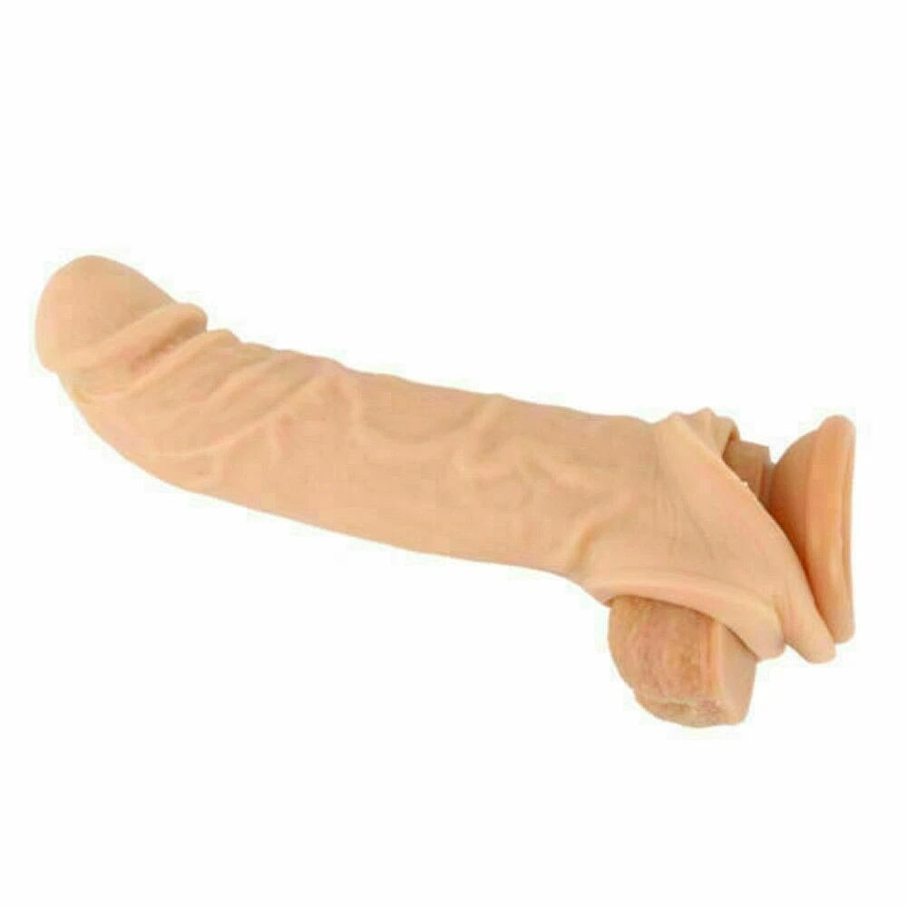 Male Penis-Girth-Enlarger-Enhancer-Penis-Extension-Extender-Sheath-Sleeve New 7-8"