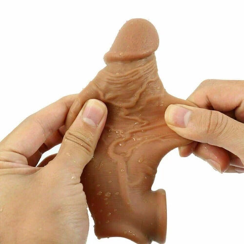 Male-Cock-Girth-Enlarger-Enhancer-Penis-Extension-Extender-Sheath-Sleeve 8-9"
