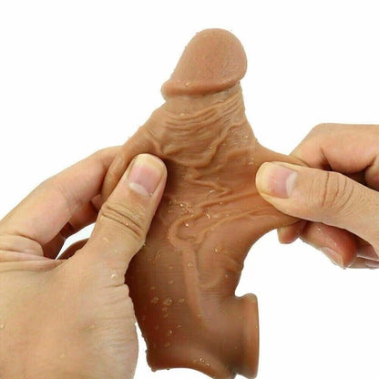 Male-Cock-Girth-Enlarger-Enhancer-Penis-Extension-Extender-Sheath-Sleeve 8-9"