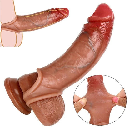 Ultra-Realistic King Size Silicone Extender Sleeve (8-9 Inch)